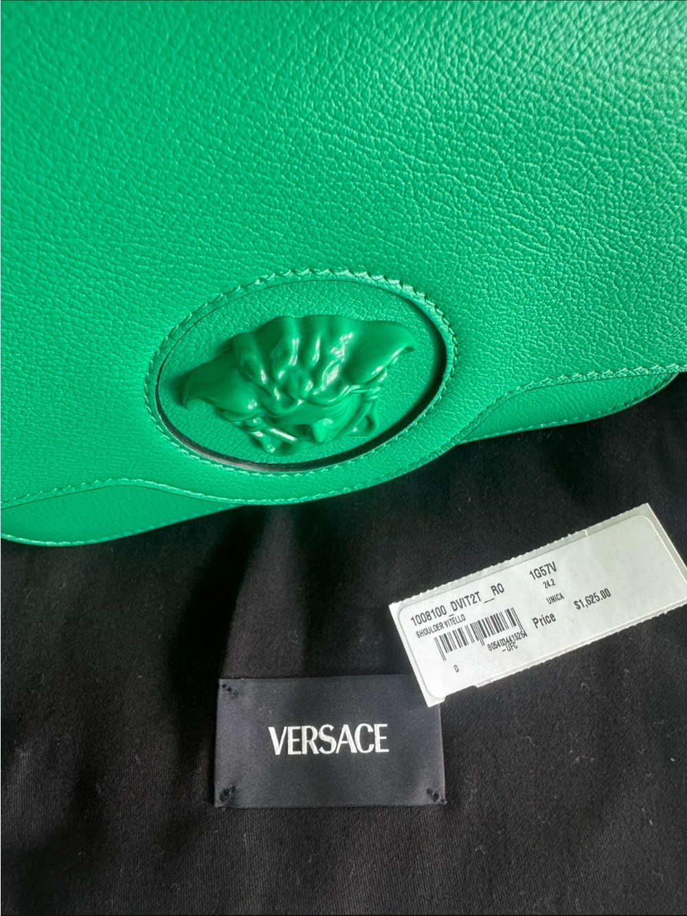 Versace Emerald Green Leather Medusa Crossbody - Picture 7 of 10